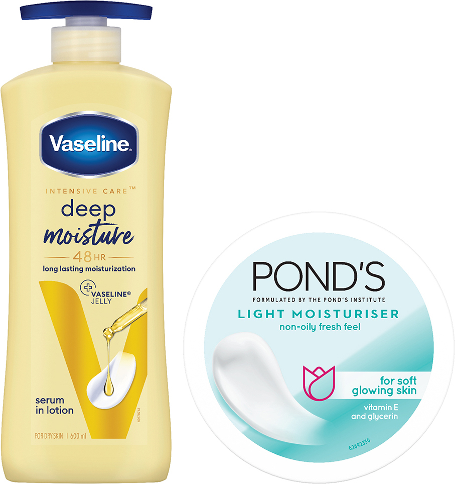 Vaseline + Ponds Deep Moisture Serum In Lotion + Light Moisturiser