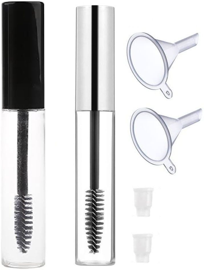 2pcs 10ml Reusable Silver and Black Empty Mascara Bottle Tube Container With 2 Pcs Stopper and 2 Pcs Funnel-image-42