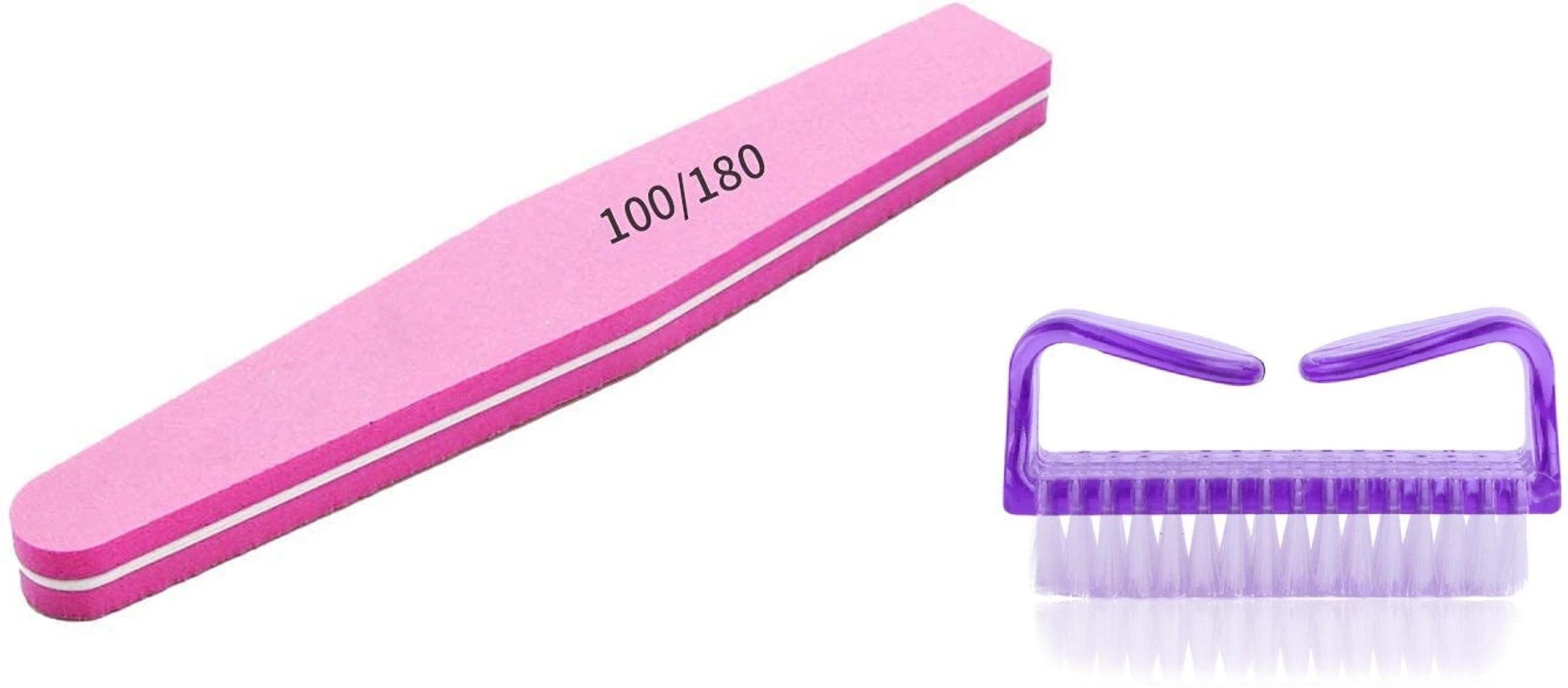 Nail Foam Buffer 180/100 Grit with Medium Nail Scrub Brush Nail Cleaning, Nail Care & Nail Grooming-image-23
