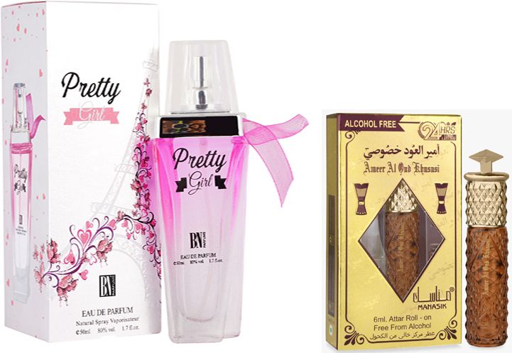 bn parfums Pretty Gril Perfumes 50ml & Ameer Al Oud Khusis Attar 6ml-picture-41