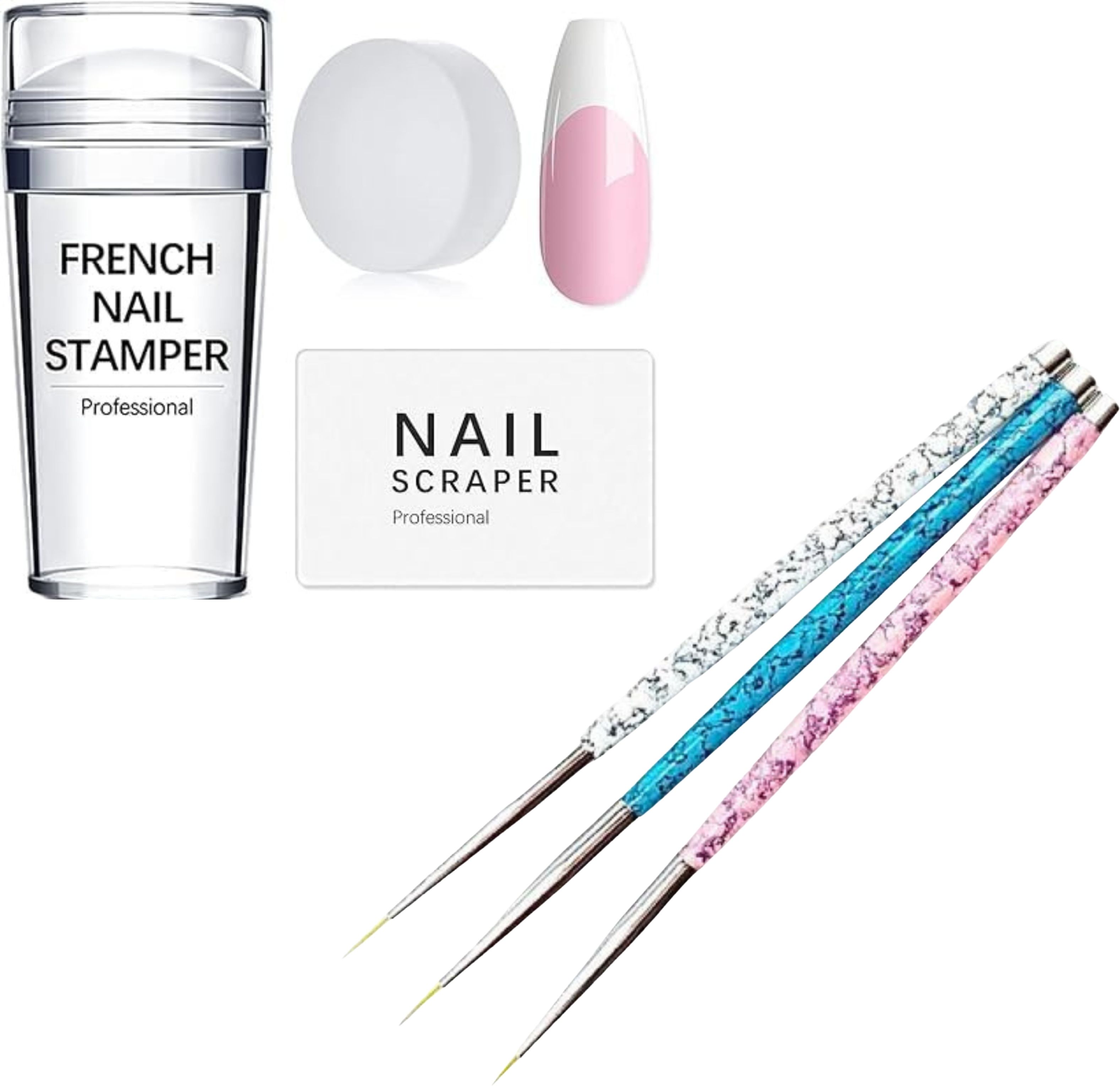 Nail Stamp Tool Kit with Scraper Card and Liner Brushes for Nail Art-image-38
