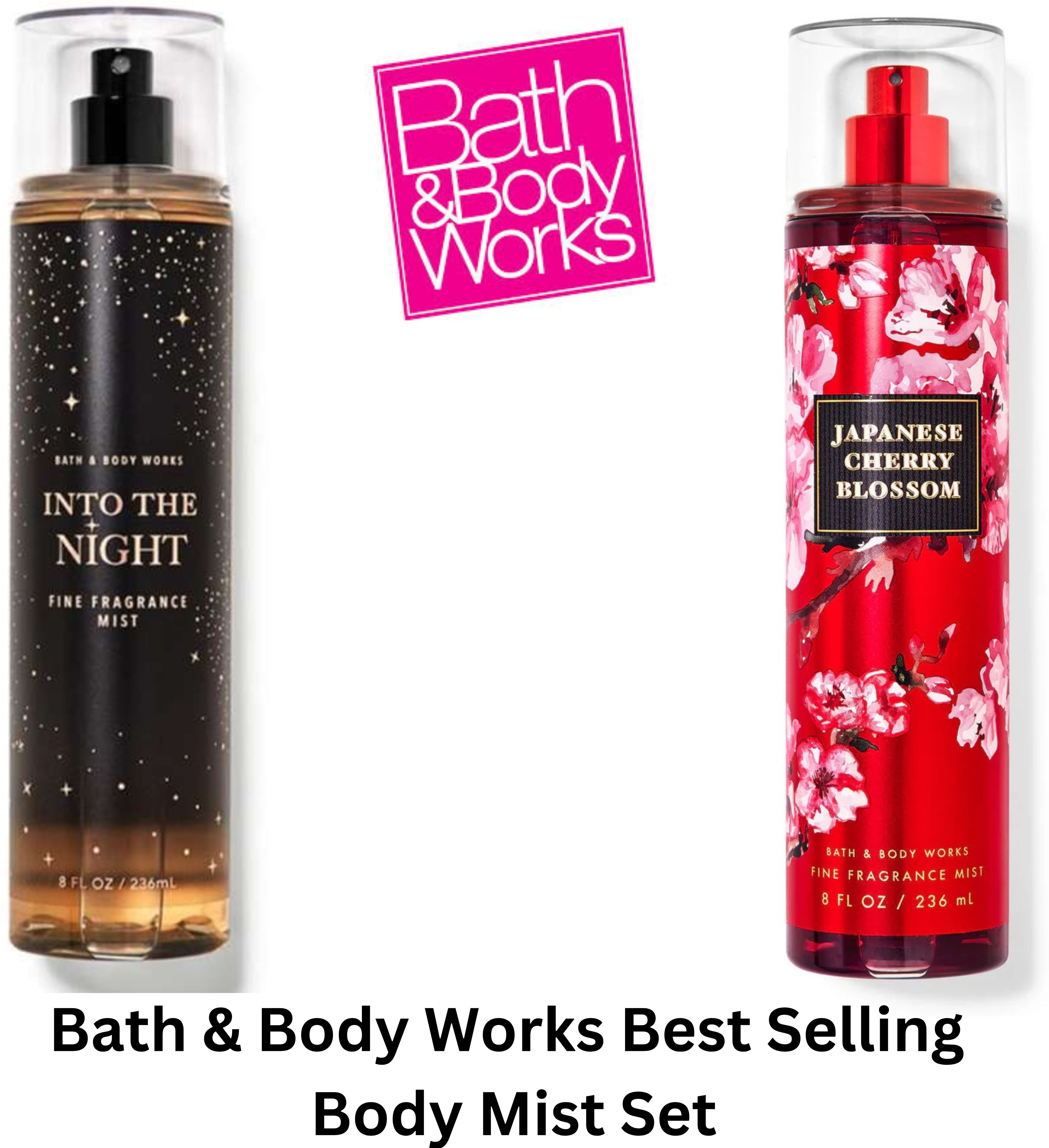 bath & body works INTO THE NIGHT & JAPANESE CHERRY BLOSSOM BODY MIST COMBO-picture-15
