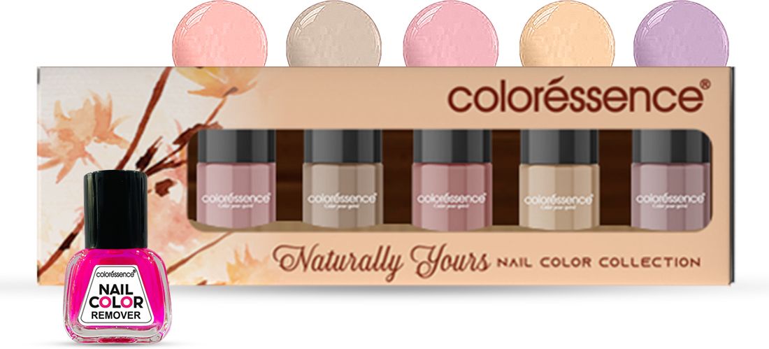 Naturally Yours Nail Paint Kit with Pastel & Nude Shades | Free Nail Paint Remover