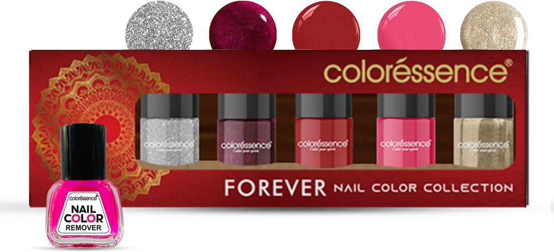 Forever Nail Paint Kit with Bridal & Festive Shades | Free Nail Paint Remover