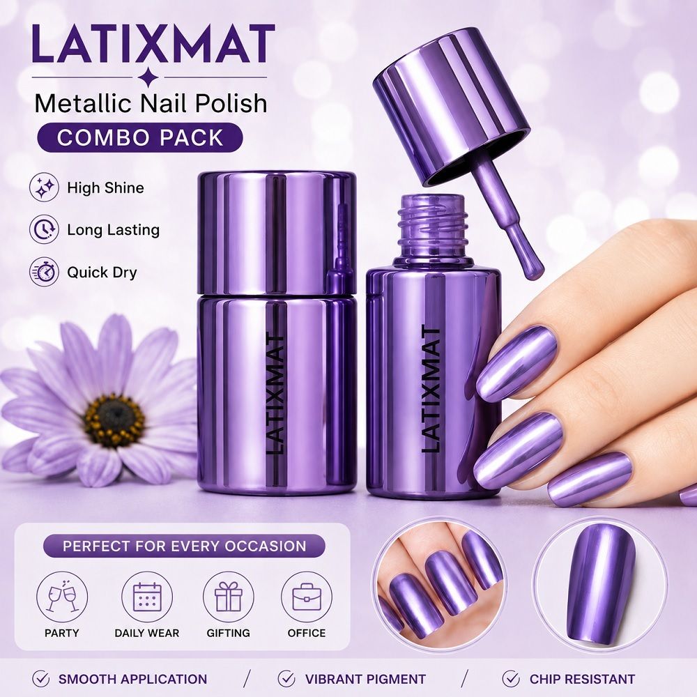 latixmat Combo Mirror Effect Metallic Purple Nail Polish-picture-15