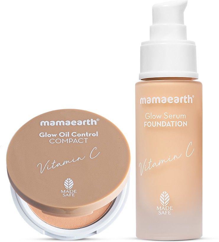 mamaearth Glow Serum Foundation 30ml + Glow Oil Control Compact SPF 30 for a Flawless Base 9g-picture-13