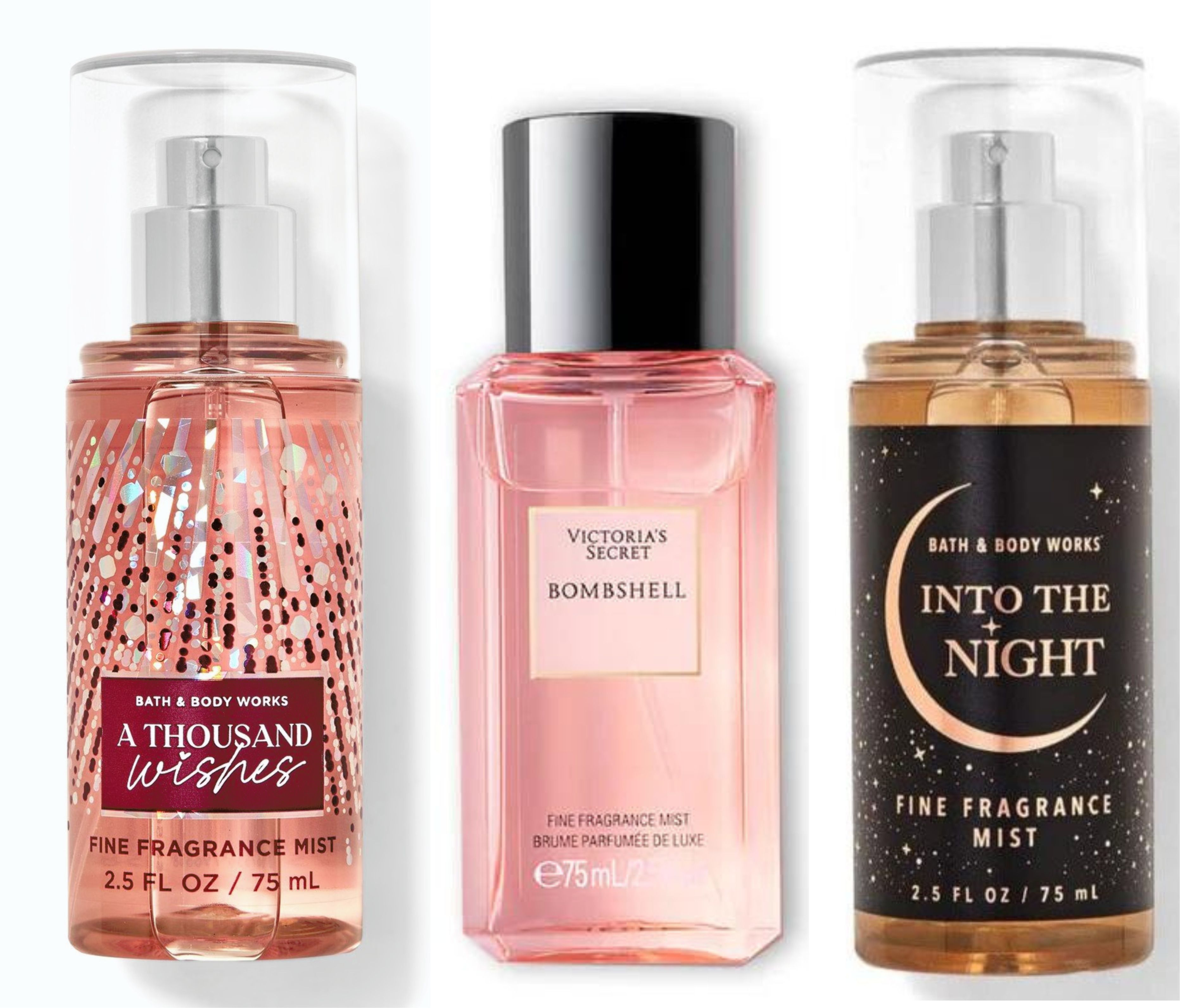 bath & body works THOUSAND WISH AND INTO THE NIGHT MIST SET 75 ML X 3-picture-14