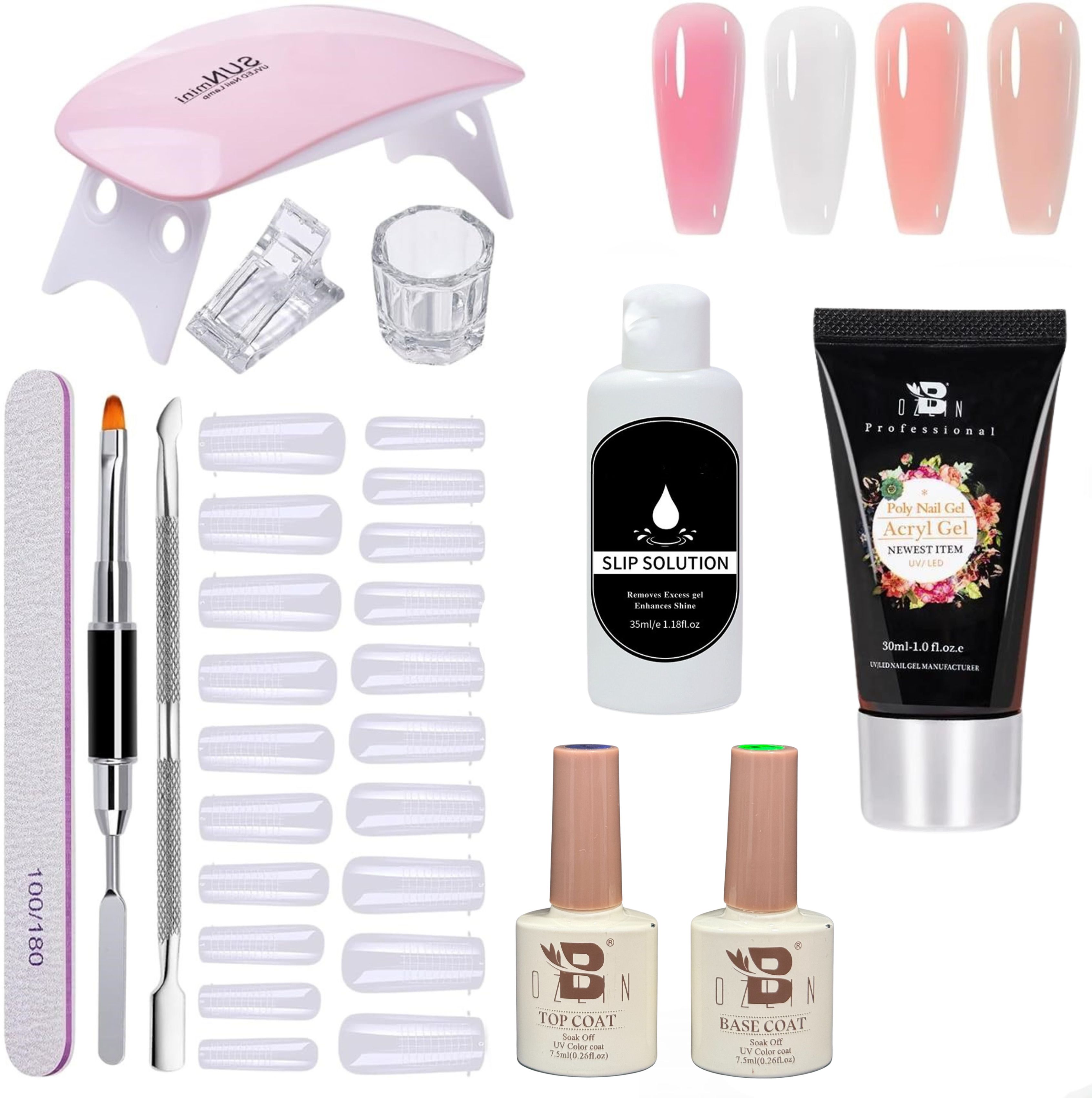 Premium Poly Gel Nail Extension Kit With 4 Polygels, UV Led Nail Mini Lamp & Top & Base Coat-image-38