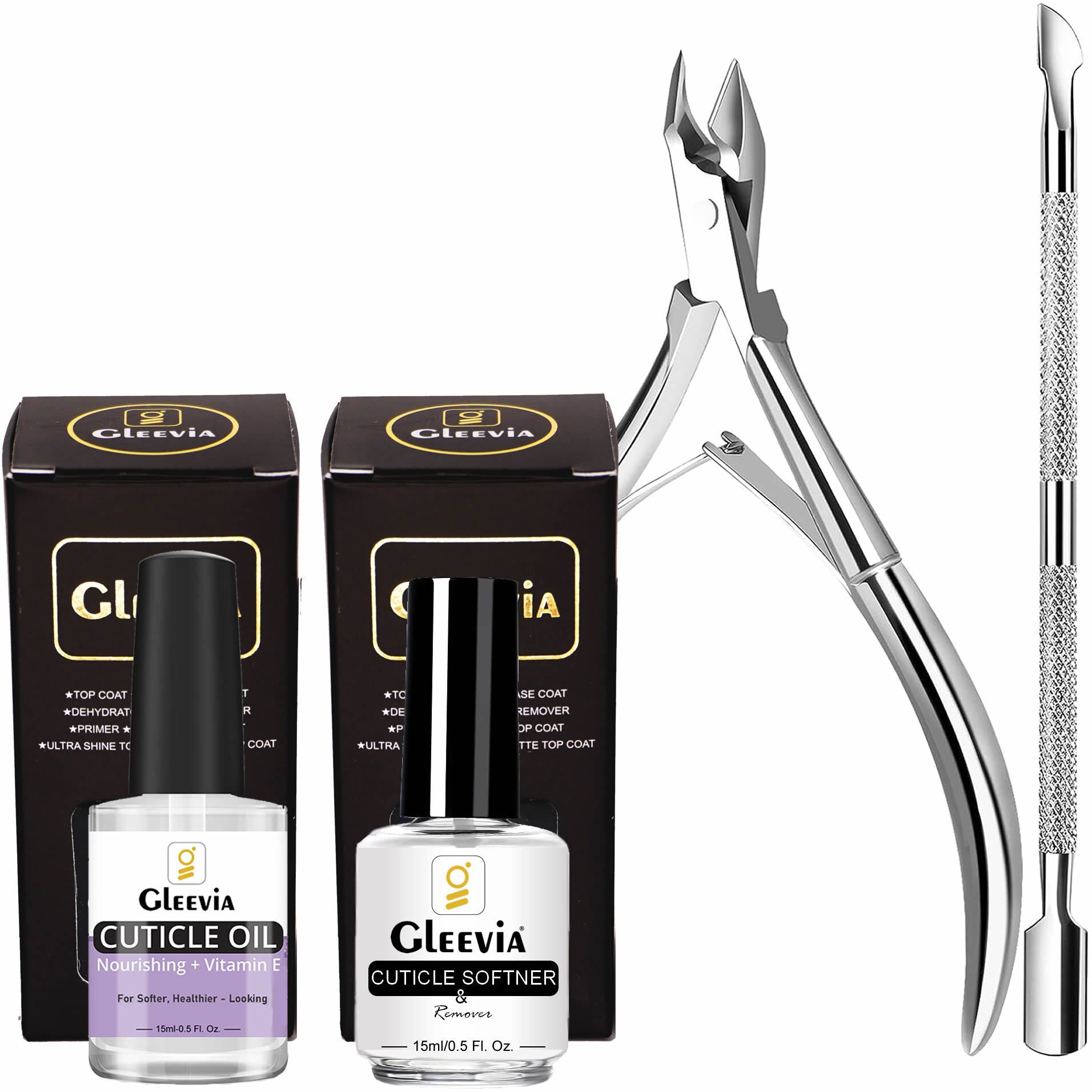 gleevia Nail Cuticle Remover Kit with Cuticle Cutter, Cuticle Pusher, Cuticle Oil and Cuticle Softener Combo Kit-picture-12