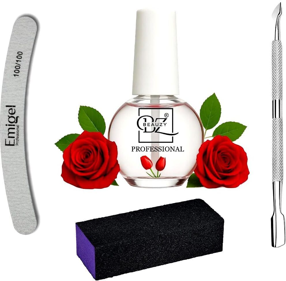Rose Cuticle Oil,Nail Care Kit,Buffr,Block,Nail File&CuticlePusher,Tool-image-48