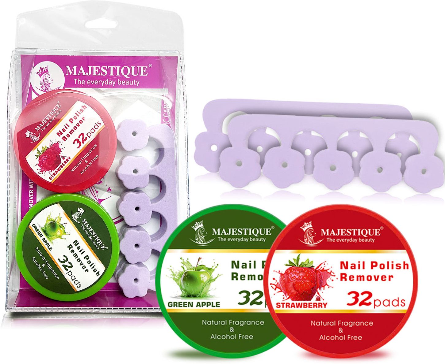 majestique Nail Polish Remover & Toe Separator Set - Pack of 4-picture-30