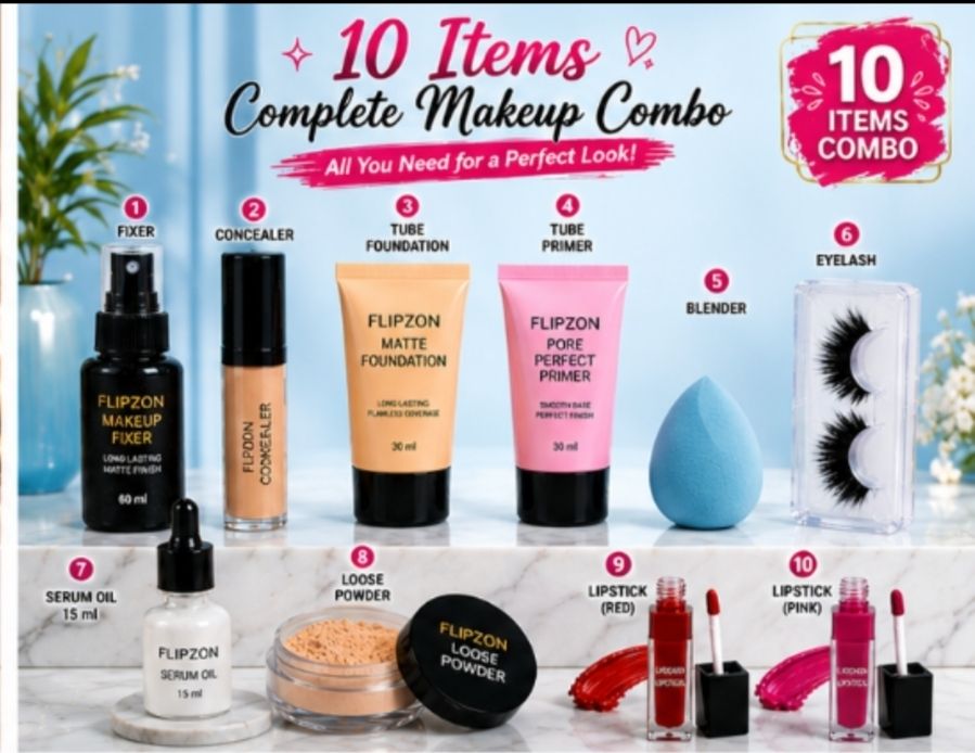 flipzon All-in-One Professional Makeup Kit for Women – 10 Pieces-picture-20
