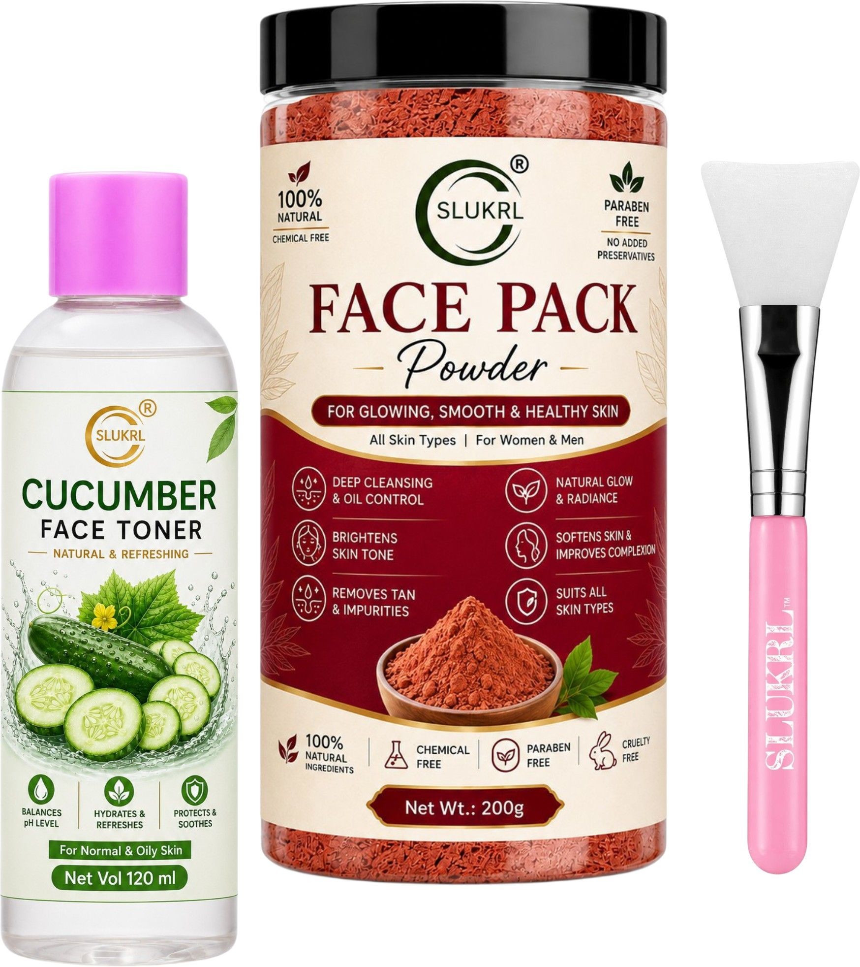 slukrl Skin Tightening Face Pack with Multani Mitti and Orange Peel Powder Acne Care-picture-44