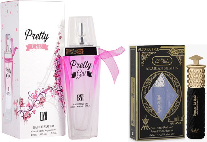 bn parfums Pretty Gril Prefumes 50ml & Arabina Nights Attar 6ml-picture-29