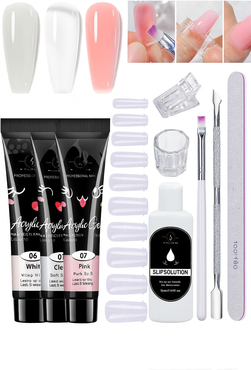 glow it Poly Nail Gel Extension Kit for Builder Gel UV Nail Art Kit Nail Extension Set-picture-30