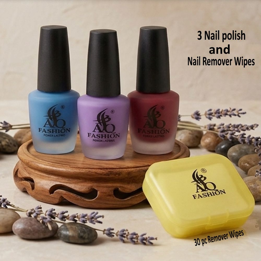 Quick Drying Long Lasting High Shine Nail Polish And Remover Wipes Combo Set-image-47