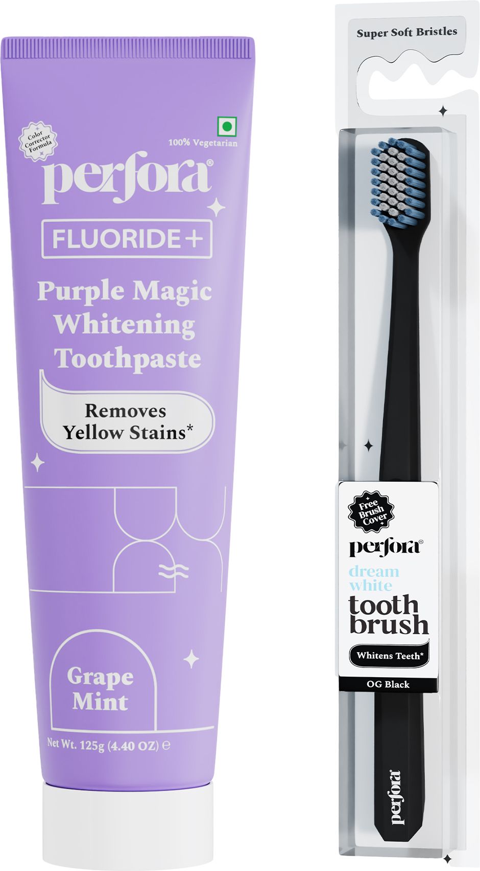 perfora Purple Teeth Whitening Mini Oral Care Combo, Purple Toothpaste & OG Black Toothbrush-picture-15
