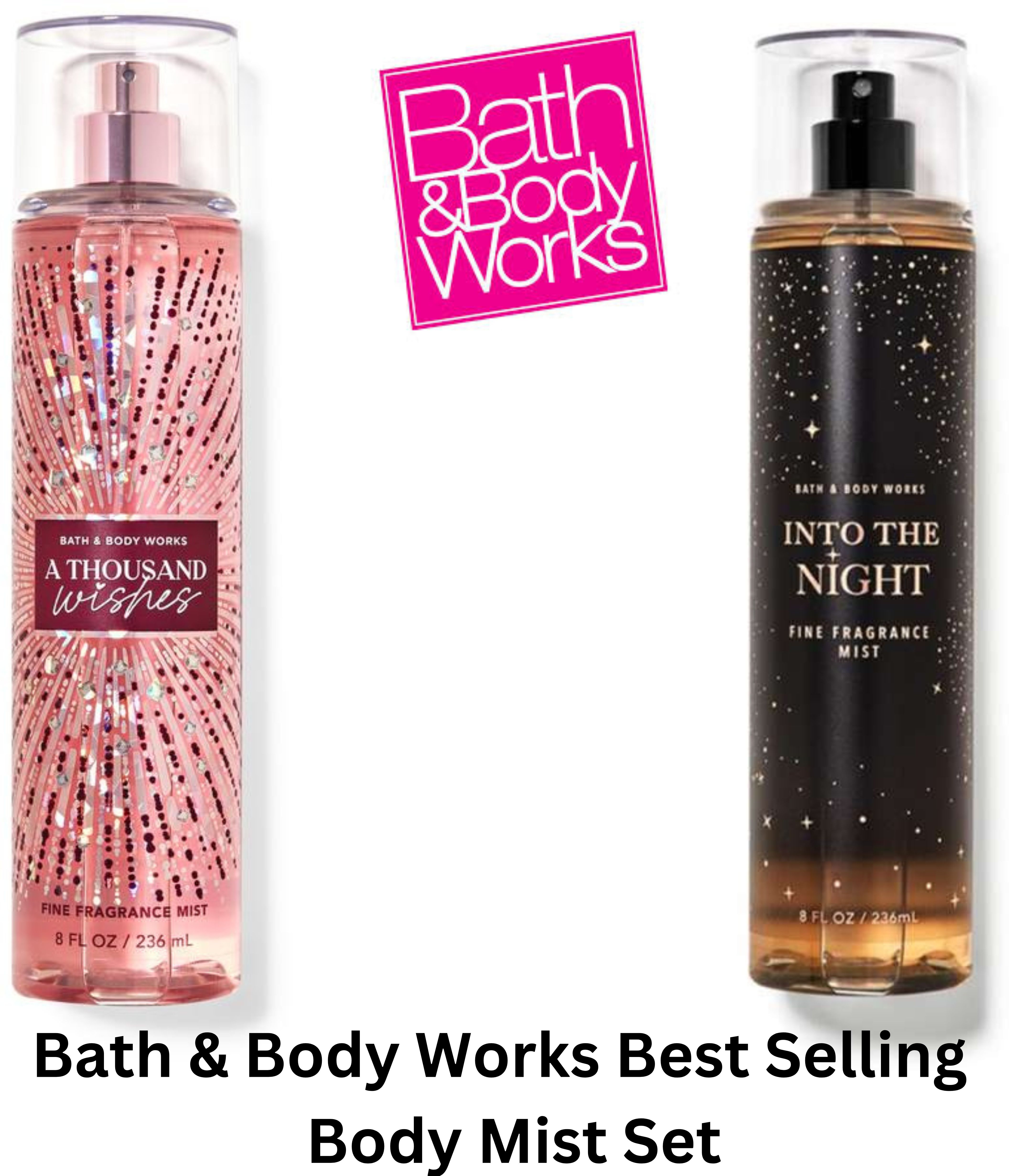 bath & body works A THOUSAND WISHES & INTO THE NIGHT BODY MIST COMBO-picture-40