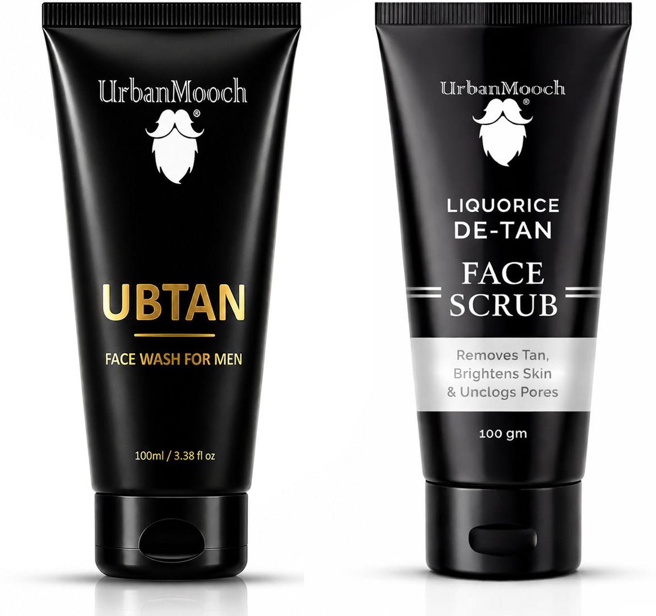 urbanmooch Ubtan FaceWash & De Tan Face Scrub Combo for Men Tan Removal Skin Brightening-picture-0
