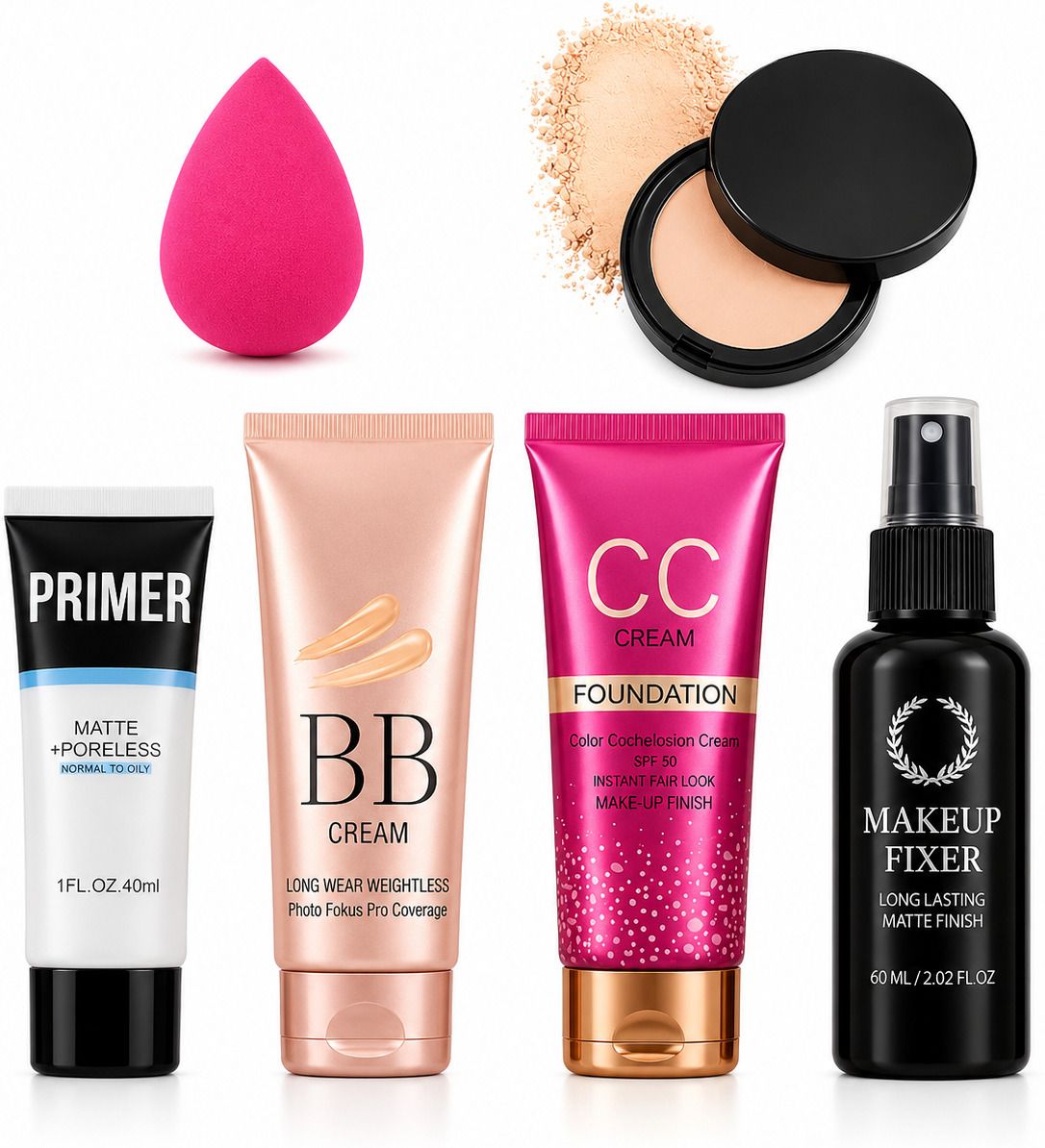 k.y.l.plus Professional Makeup Combo Kit for Women | BB CC Cream Primer Fixer Compact Blender | Full Face Makeup Set-picture-37