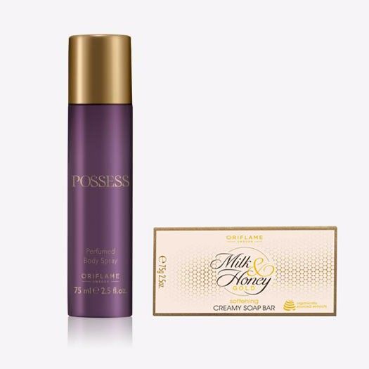 oriflame POSSESS Perfumed Body Spray 75 ml with MILK & HONEY GOLD Softening Creamy Soap Bar 100 g-picture-30