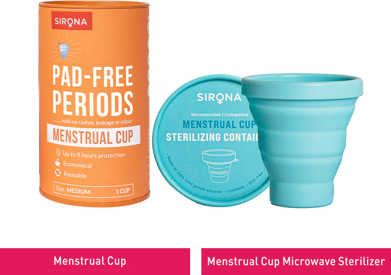 sirona Foldable Menstrual Cup Sterilizing Container & Reusable Menstrual Cup - Medium image 1