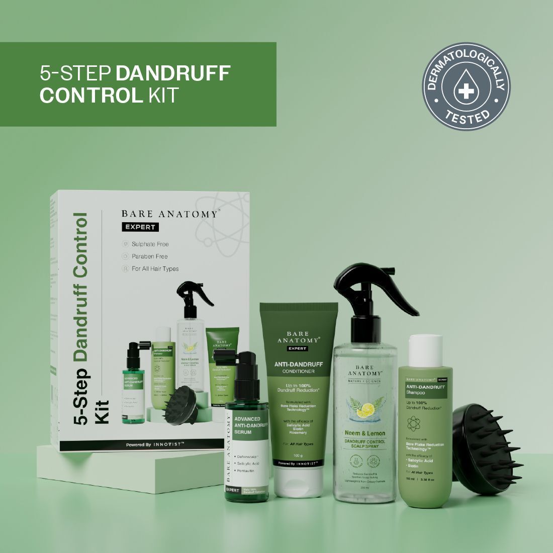 bare anatomy Anti Dandruff Hair Care Kit - Shampoo, Conditioner, Serum, Scalp Spray, Massager-picture-15