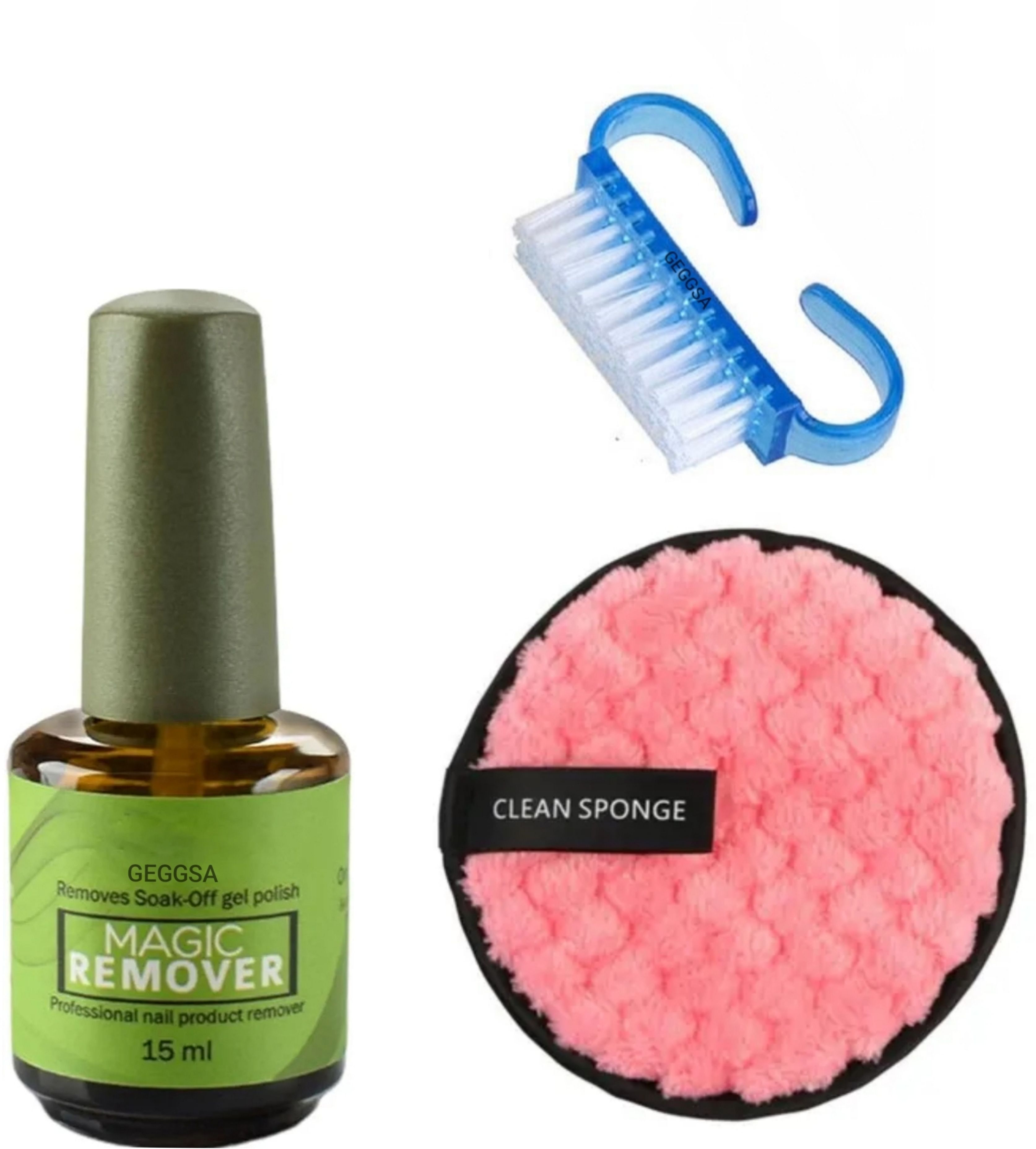 Nail Paint Magic Remover Gel with Round Soft Pad and Nail Cleaner Brush-image-43