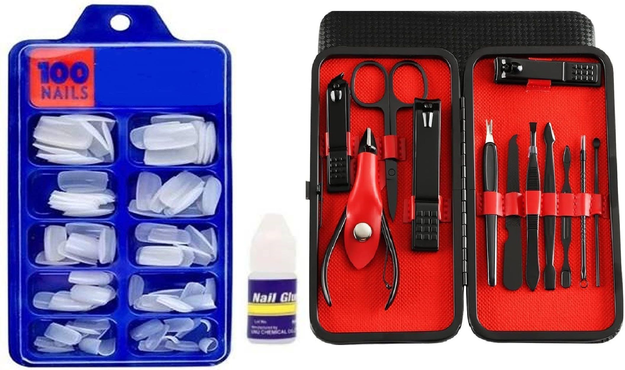 roodiles Artifcial & Fake White Nails with Nail Glue & 12 in 1 Manicure Pedicure Kit | Nails Extension Combo-picture-36