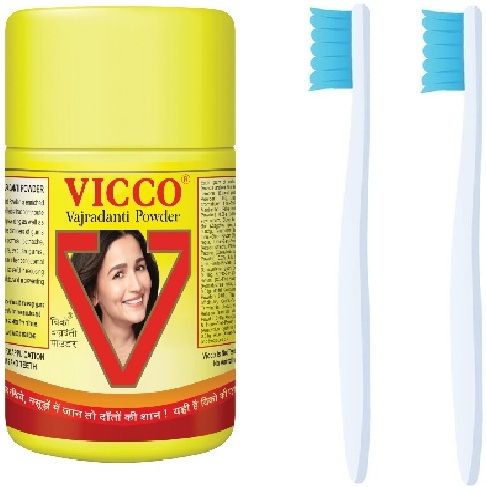VajradantiTooth Powder Herbs Barks Fights Plaque, Tartar and Sensitivity I 100% Natural Oral Care 100 grm and tooth brush 2 pc-image-3