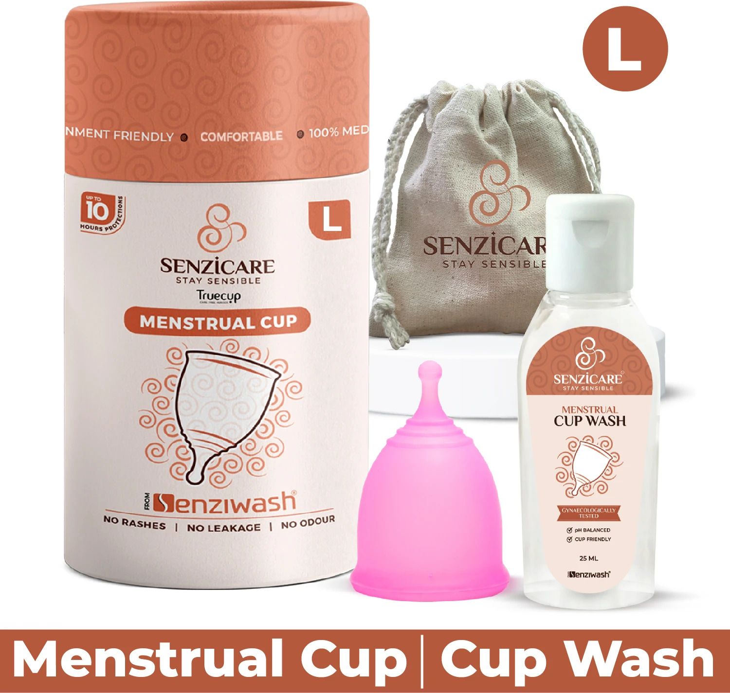 Natural Menstrual Cup Wash & Truecup Large Reusable Menstrual Cup for Women Combo Pack-image-30