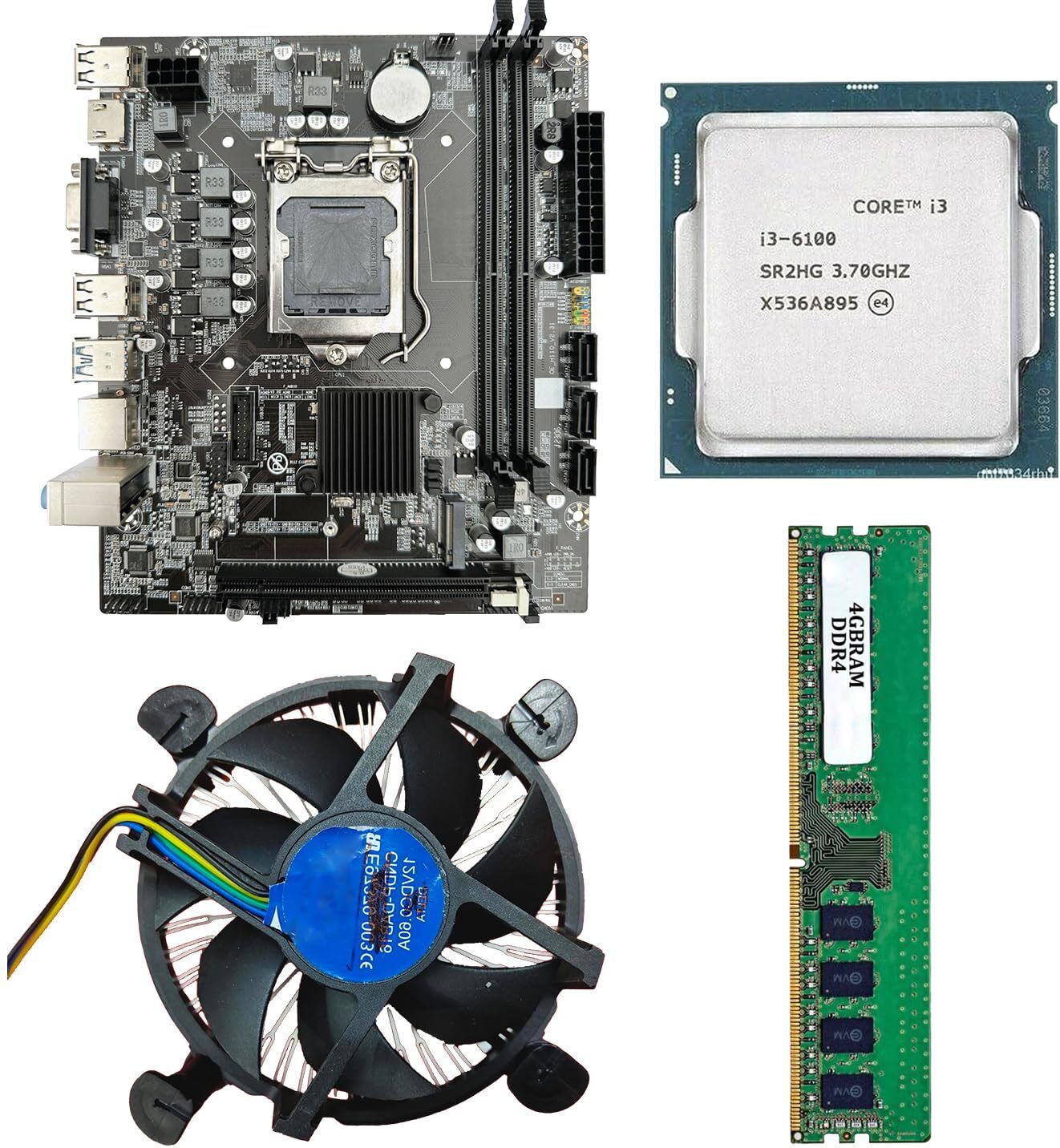 CPU WALA H110 Combo Core i3 6100 + 4GB DDR4 RAM + M.2 NVMe Slot LGA1151Socket Micro-ATX Intel H110 Chipset DDR4 Motherboard for Desktop-image-49