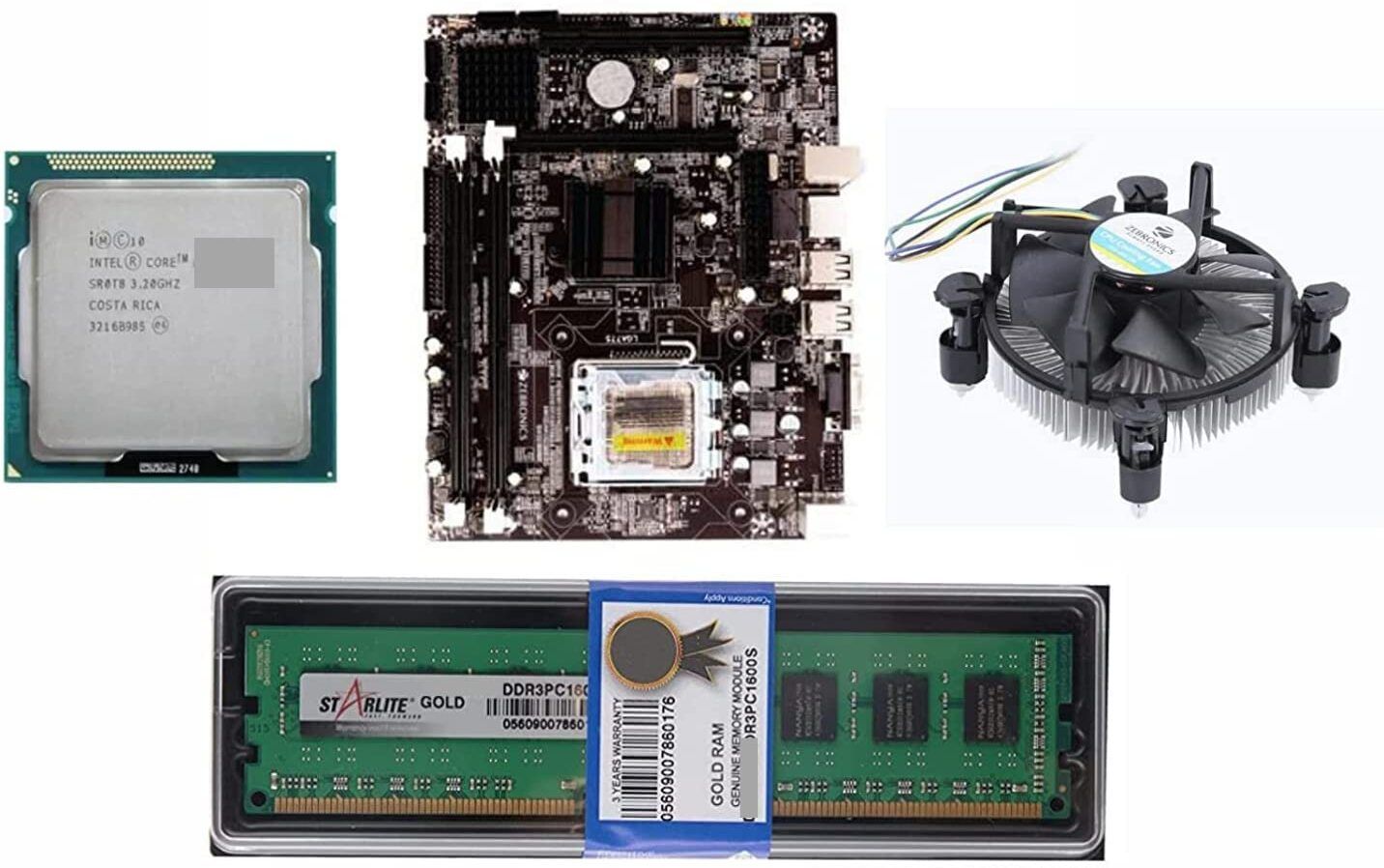 Thunderz H81 Chipset Kit (Processor i5 4590 3.3Ghz+16GB DDR3 RAM+Scuda 512gb SSD+CPU Fan) Combo Motherboard