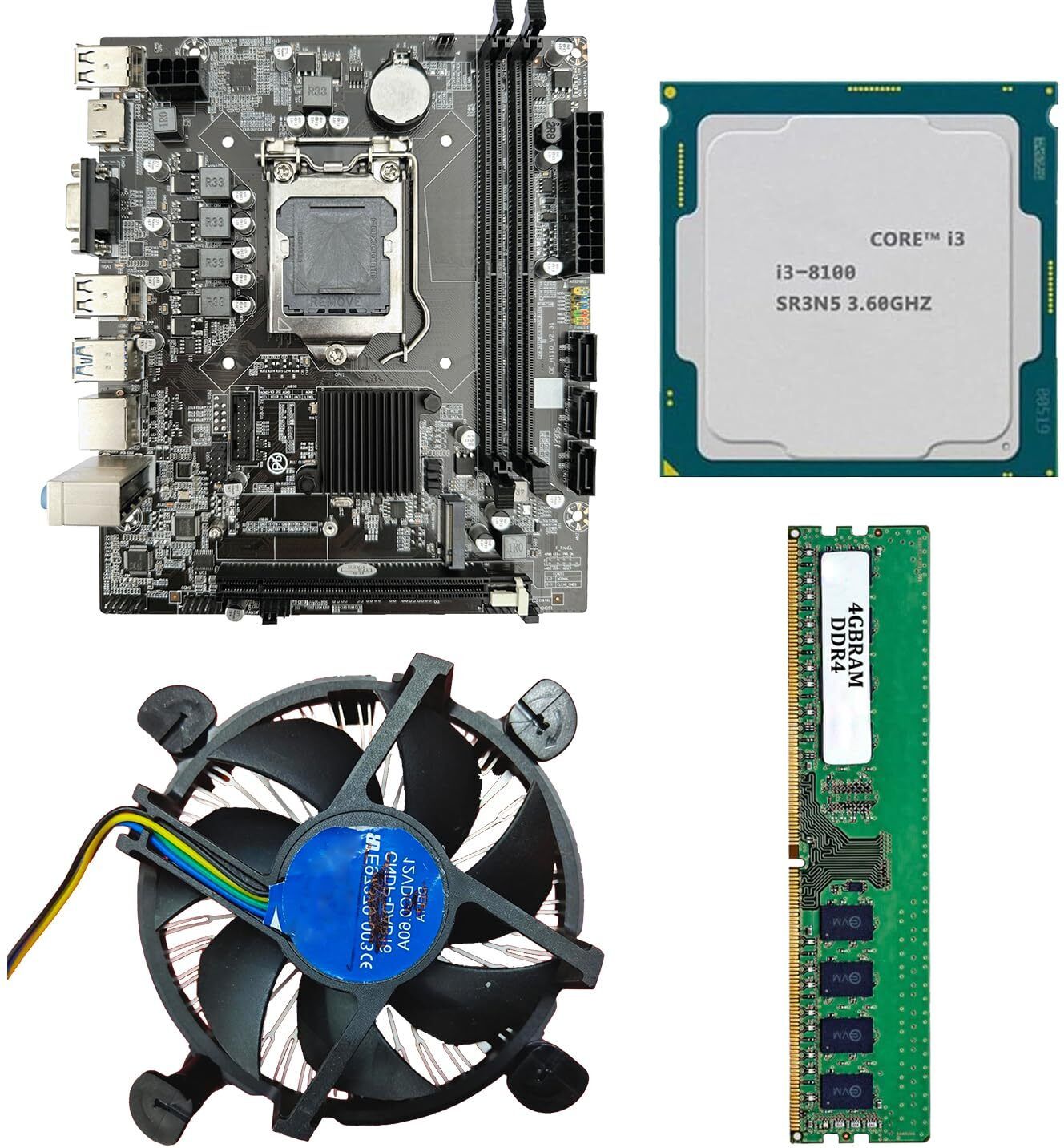 CPU WALA Z310 Combo i3 8th Gen + 4GB DDR4 RAM + Cooling Fan LGA1151Socket Micro-ATX Intel H310 Chipset DDR4 Motherboard for Desktop-image-48