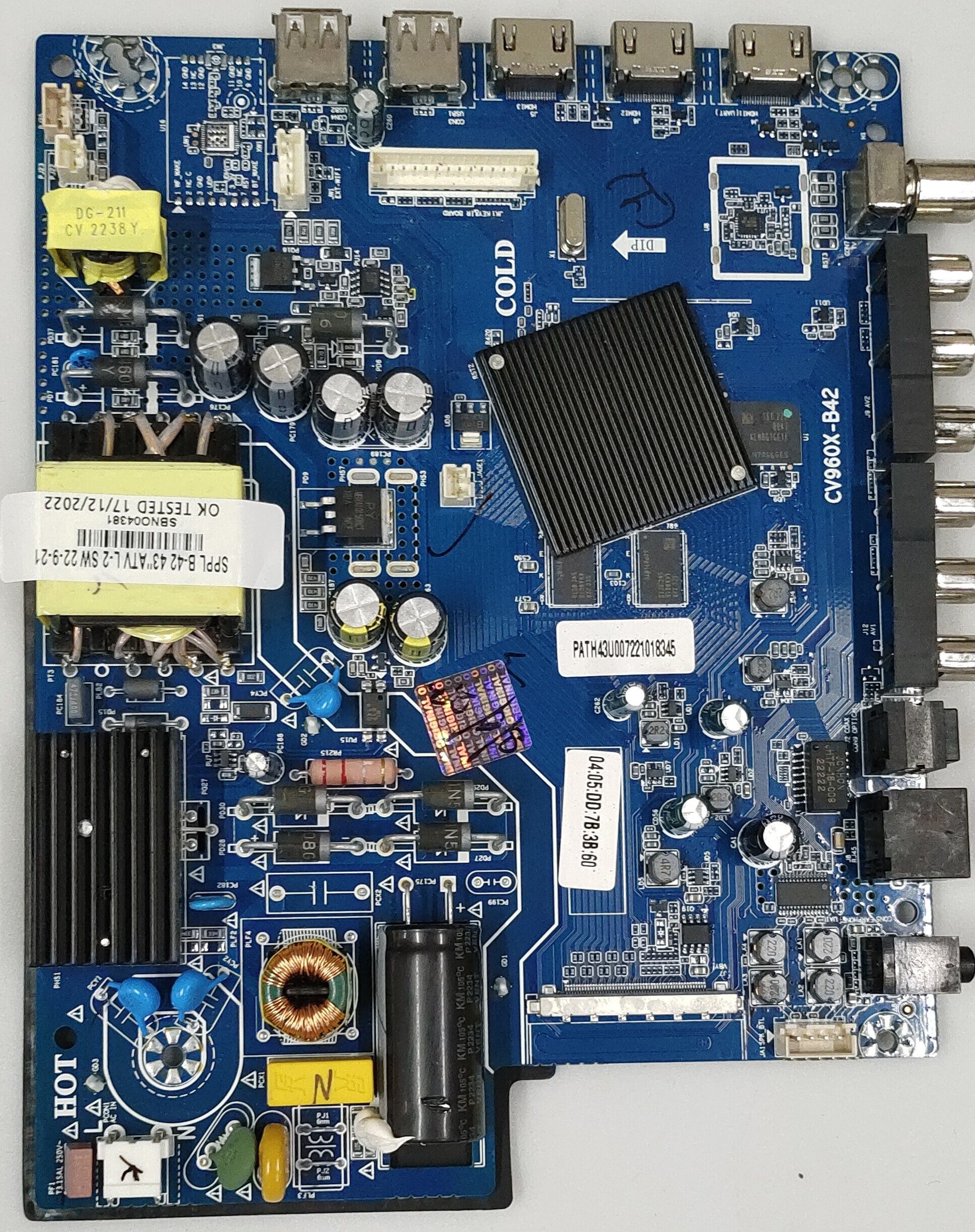 Digi Electronics Kodak Android 43UHDX7XPROBL Combo Motherboard