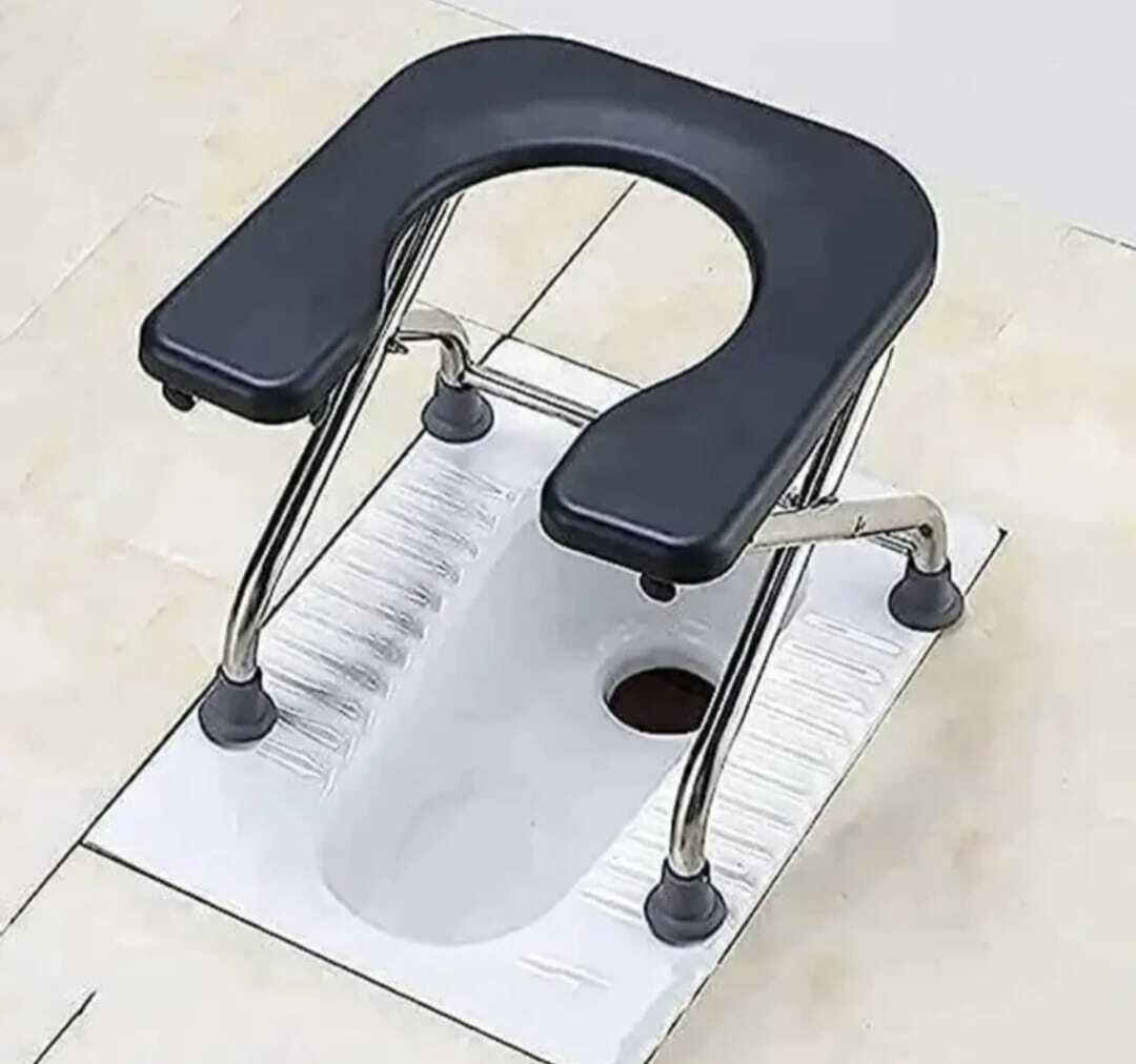 Commode Chair for unisex/ADULT Comfortable Safe chair(BLUE WITH POT) Commode Chair-image-43