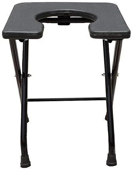 Foldable with anti skid rubber legs Commode Chair