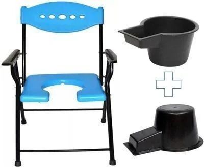 Free 2 pot Folding Commode chair unisex,potty chair for adult,bedside commode Commode Chair-image-11