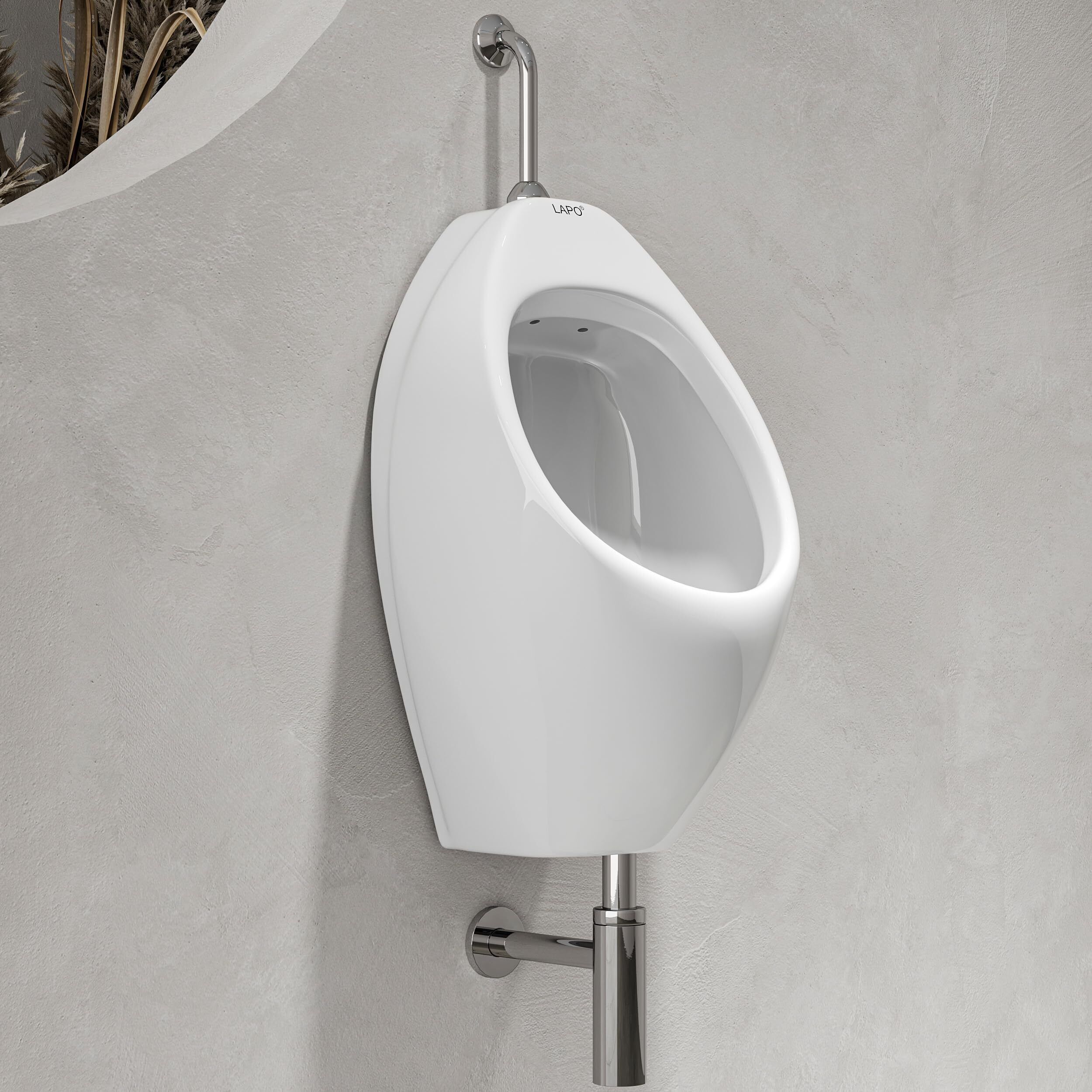 Urinal Pot For Men, Wall Mount Toilet - (13 X 13 X 24 INCH) Urinal-White-Stark Standard Commode Urinal