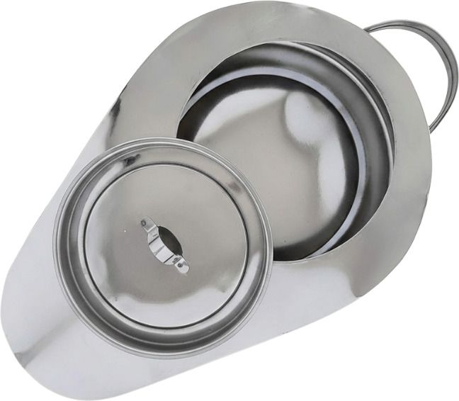 Stainless Steel Male Urinal Bedpan | Easy Clean, Patient Care “SS Male Urinal Bedpan | Infection-Safe, Easy Sterilization, Hospital Use” Standard Commode Urinal-image-2