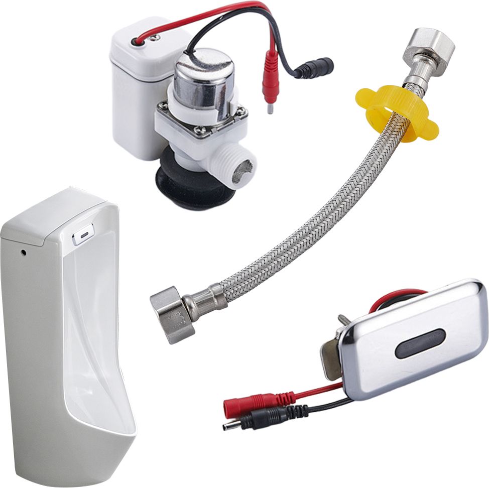 Automatic Urinal Flush Sensor Kit Wall Mounted Water Saving System Automatic Urinal Flush Sensor Kit Standard Commode Urinal