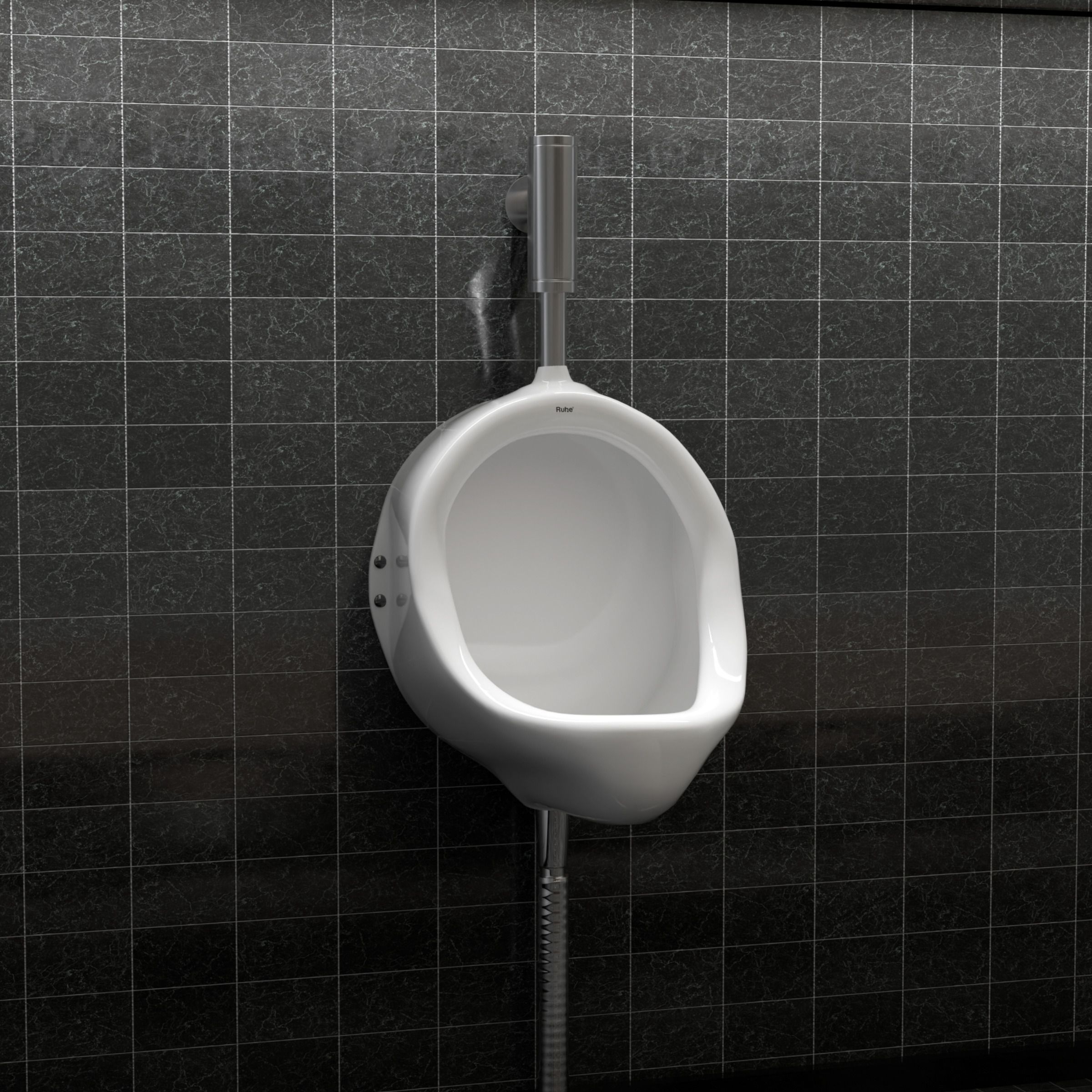 Chime Wall Mount Male Urinal Pot, Ceramic White, Glossy Finish | Gents/Men Toilet for Office, Restaurant, Hotels, Shopping Complexes Standard Commode Urinal