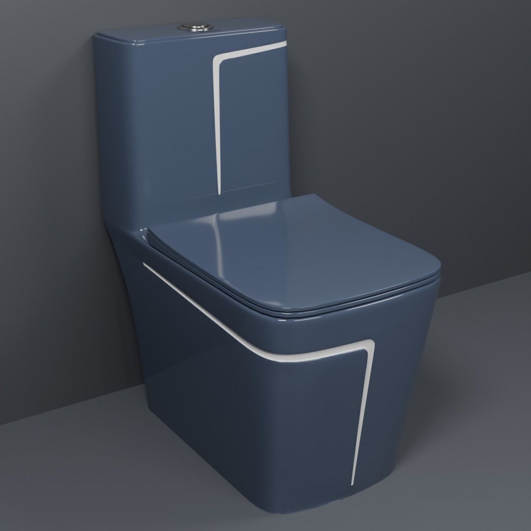 Premium Quality 2011 Shining Grey commode with White Finishing Line and Round Flush Button Western Commode-image-37