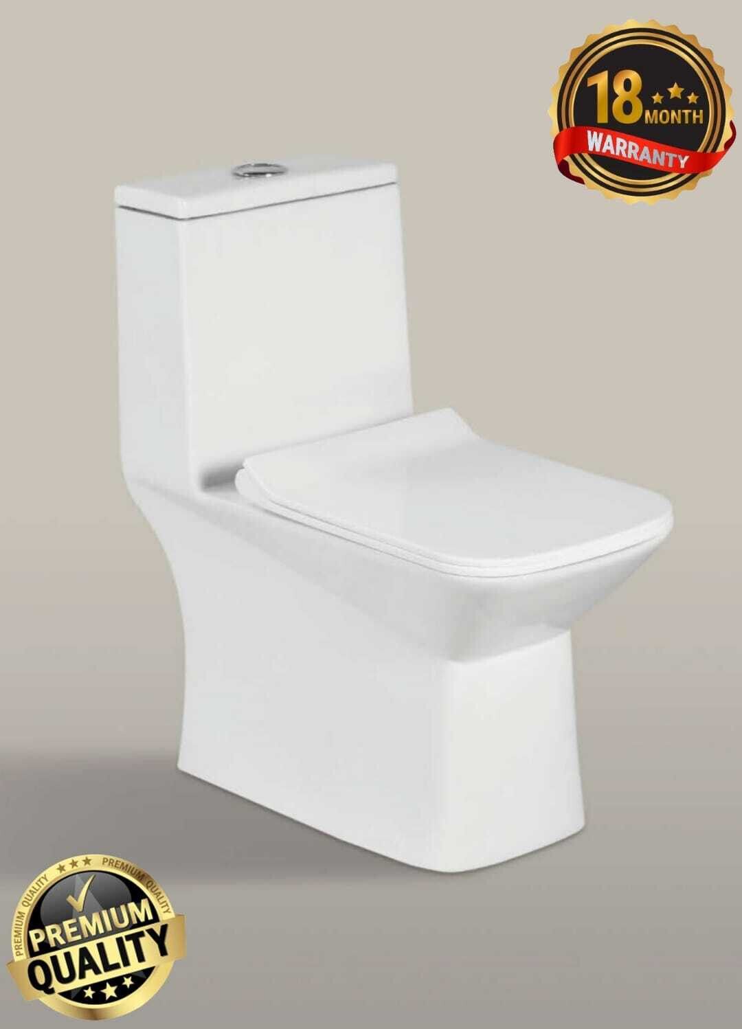 lily W/503 Premium Quality Ceramic One Piece Commode With Slim Soft Close Seat Cover [S Trap 225mm(9Inch)] Western Commode-picture-19