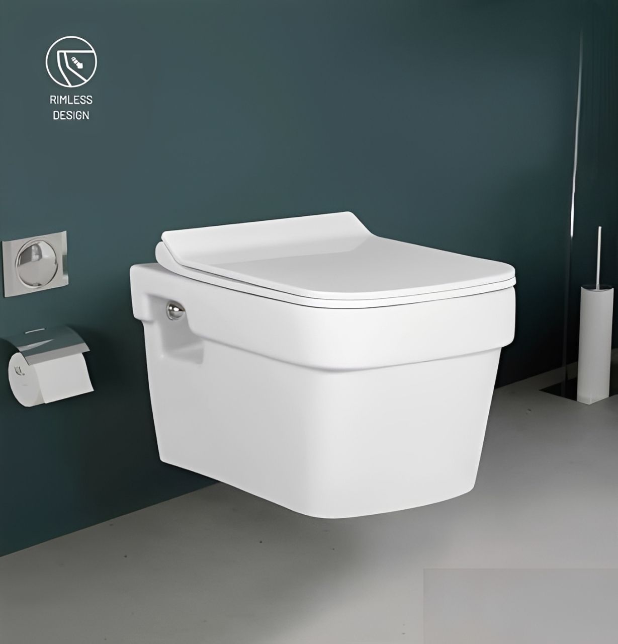 Ceramic Commode for P Trap Western Wall Hung Toilet/Rim Washdown Western Toilet with Soft Close Toilet Seat Cover-(880) Western Commode Western Commode-image-26