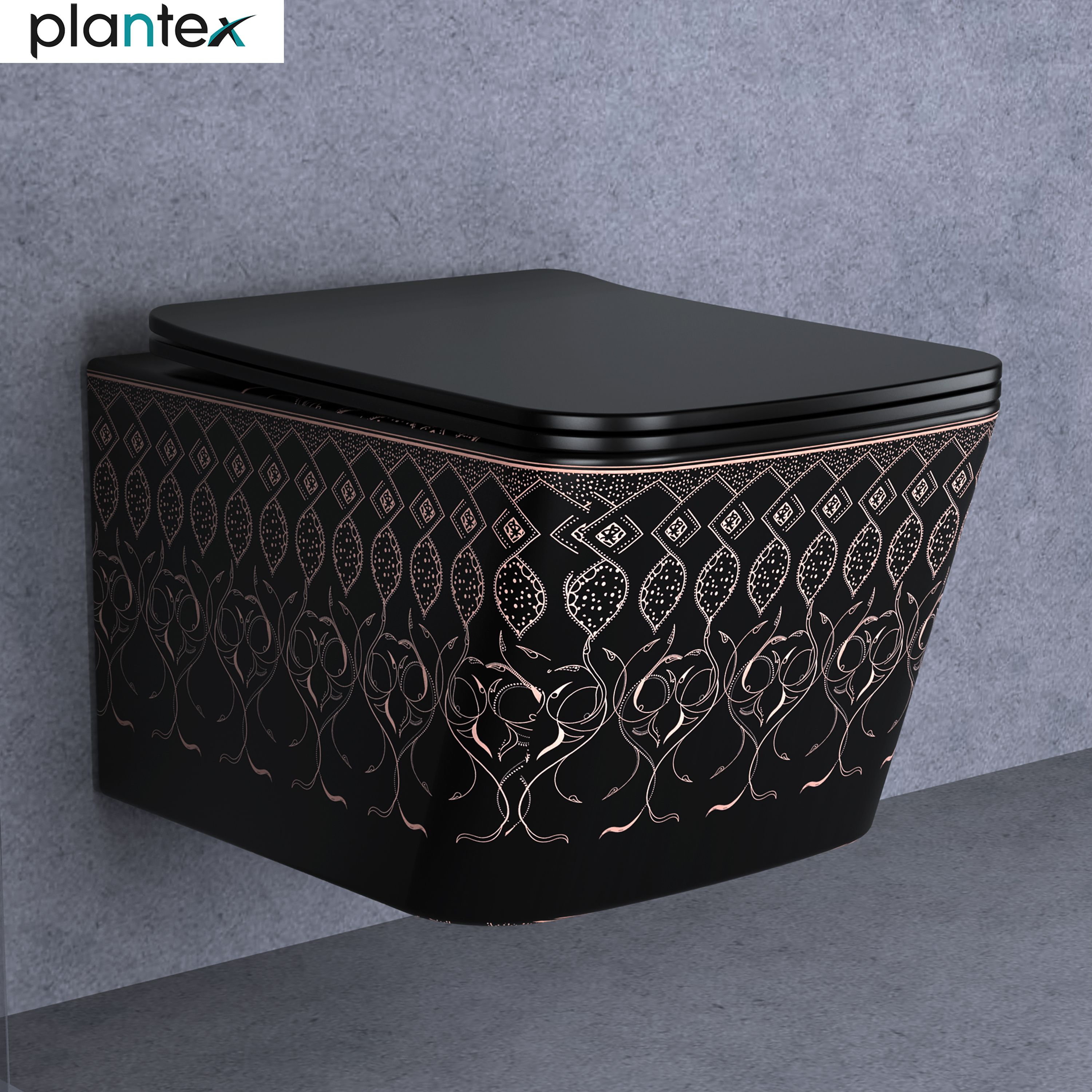 Ceramic Wall Hung Commode for Toilet/Rimless Western Commode/Square Commode with Soft Closing Toilet Seat - P Trap Western Commode-image-38