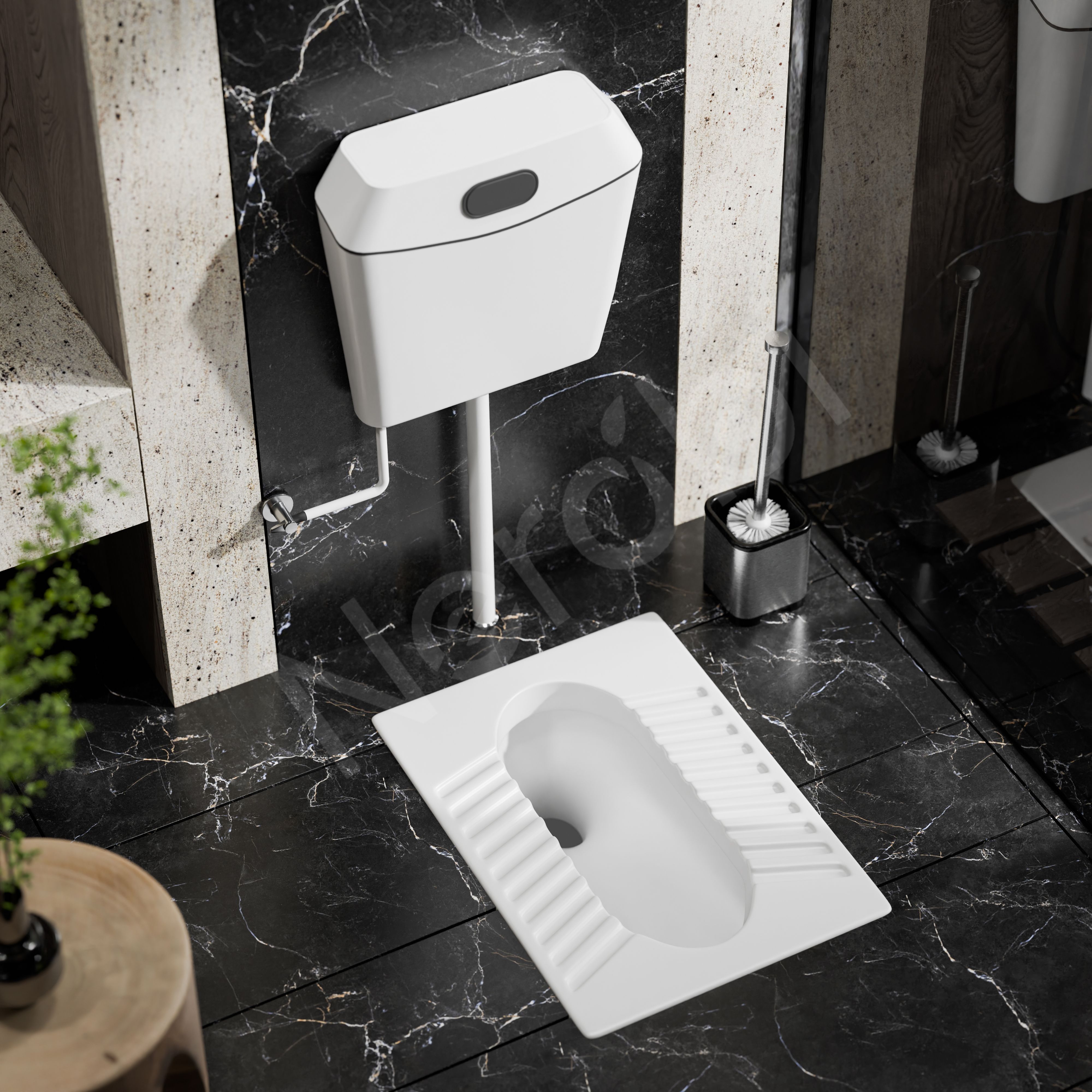 20"inch Indian Toilet Pan with Modern Flush Tank 20 inch Indian Commode