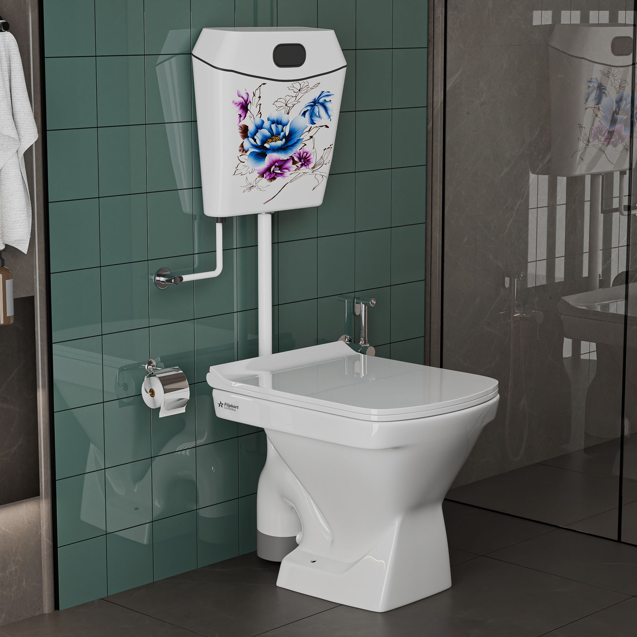 Luxurious Ewc Square Floor Mounted S-Trap Commode With Flush Tank ewc Western Commode