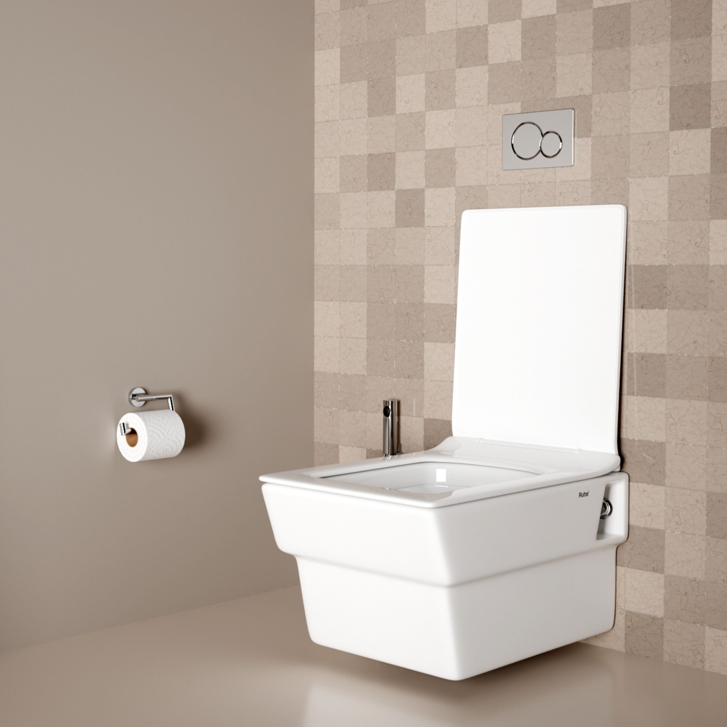 Alvo White Rimless P-Trap Wall Hung Commode| High-Grade Ceramic | Soft-close Seat | Washdown Flush | Anti-bacterial Glaze | Wall Hung Western Commode-image-8