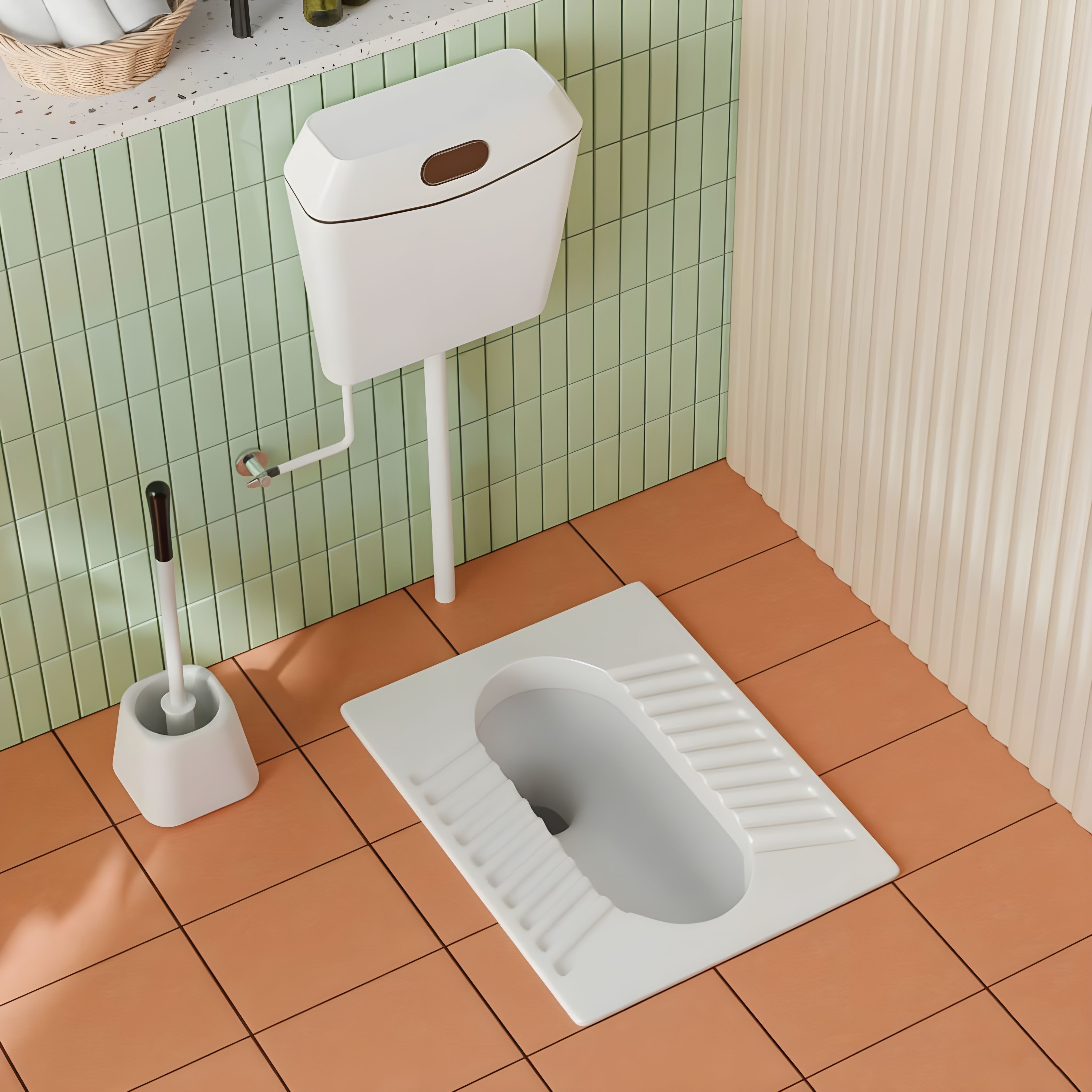 snowberry 20"inch (52x42x23 CM) Indian Toilet seat for bathroom with Modern Flush Tank Ceramic Commode orissa pan Indian Commode-picture-25